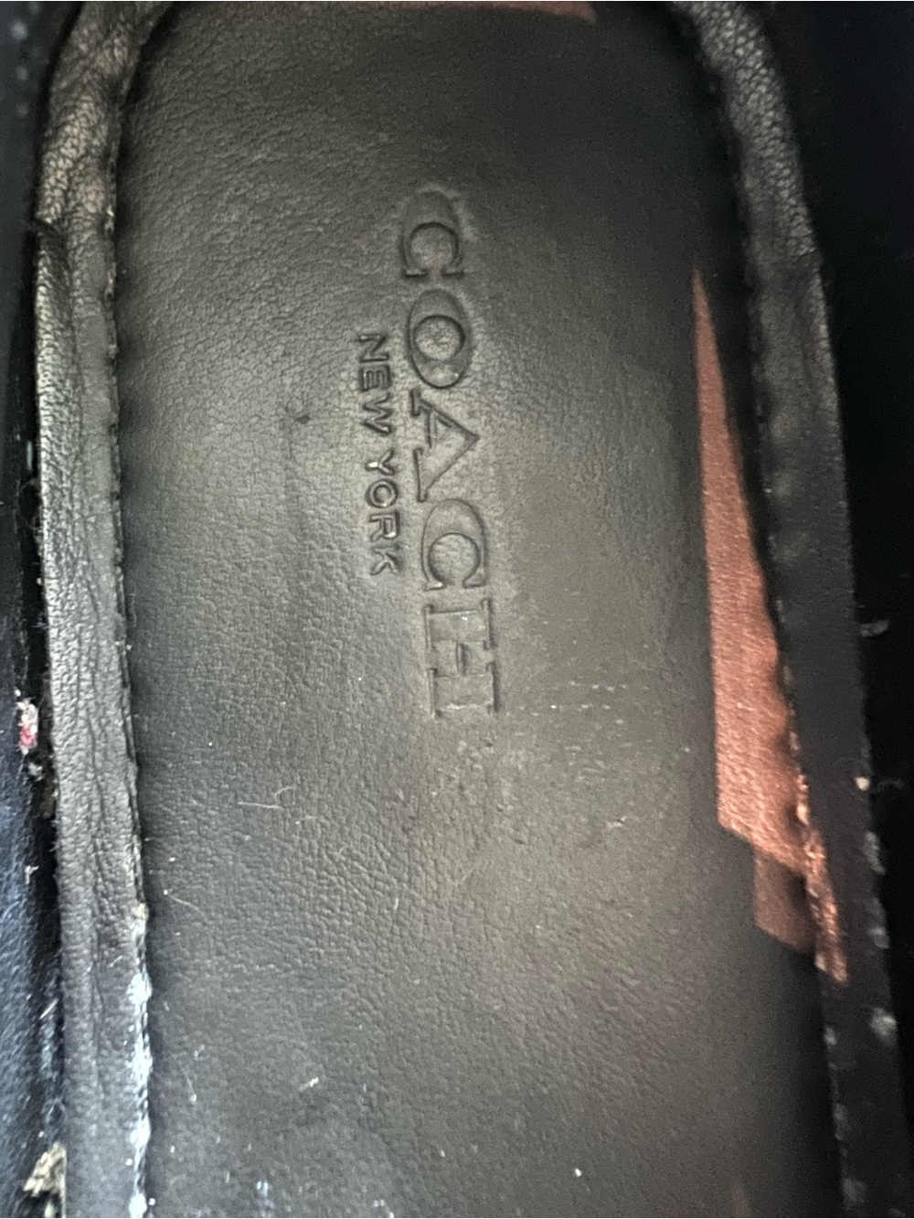 Coach New York Snakeskin Leather Loafers Brown Olive with Embossed Logo - Picture 3 of 8